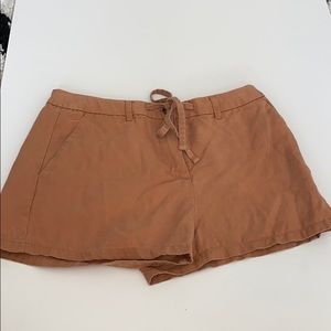 Burnt orange fabric shorts S